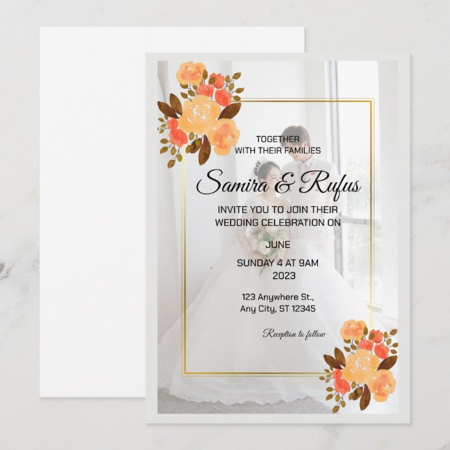 Minimalist white invitation (Front/Back)