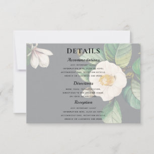 Minimalist White Japanese Camellia Details RSVP Card