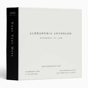 Minimalist White Lawyer Professional  Binder