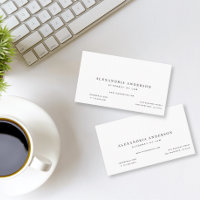 Minimalist White Lawyer Professional Business Card