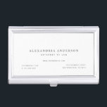 Minimalist White Lawyer Professional Business Card Holder<br><div class="desc">This simple and minimalist business card case features your name and your title in black on white background. Personalize it for your needs. Perfect for executives,  accountants,  lawyers,  realtors,  financial analysts,  consultants,  graphic designers,  writers,  interior designers,  and any business professionals. You can find matching products at my store.</div>