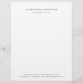 Minimalist White Lawyer Professional Letterhead