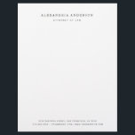 Minimalist White Lawyer Professional Letterhead<br><div class="desc">This simple and minimalist letterhead features your name and your title in black on white background. Personalize it for your needs. Perfect for executives,  accountants,  lawyers,  realtors,  financial analysts,  consultants,  graphic designers,  writers,  interior designers,  and any business professionals. You can find matching products at my store.</div>