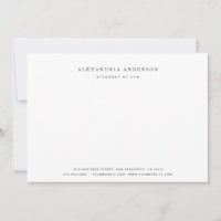 Minimalist White Lawyer Professional Note Card