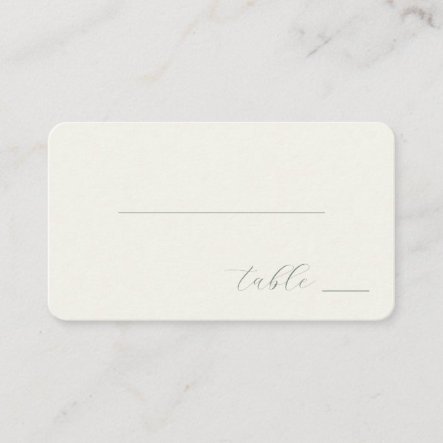 Minimalist White Line Table Label Place Card (Front)