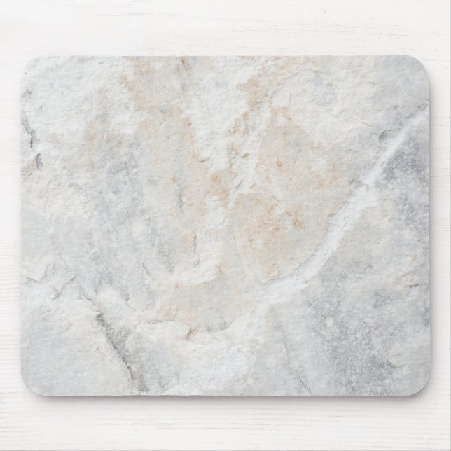 Minimalist White Marble Mouse Pad (Front)