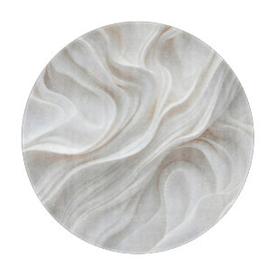 Minimalist White Marble Wave Cutting Board Elegant
