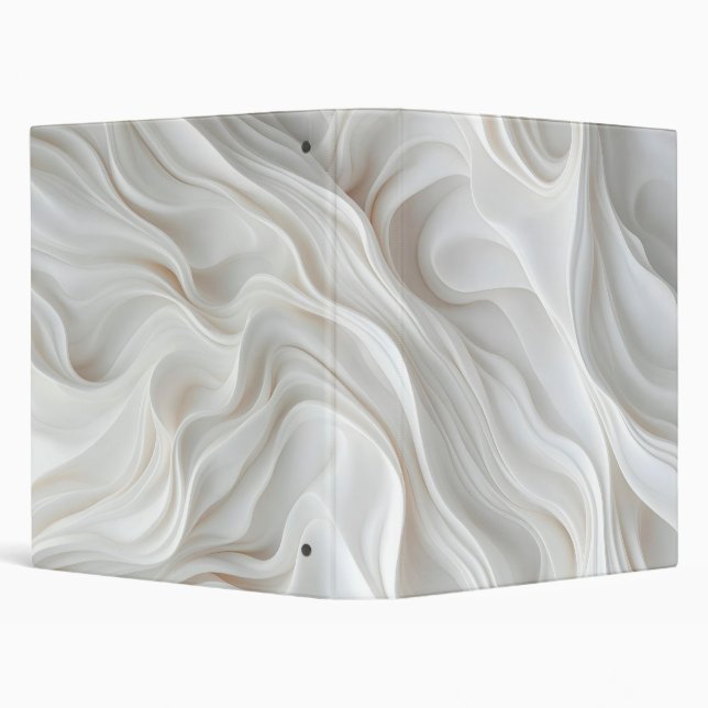 Minimalist White Marble Wave – Elegant Modern  Binder (Background)