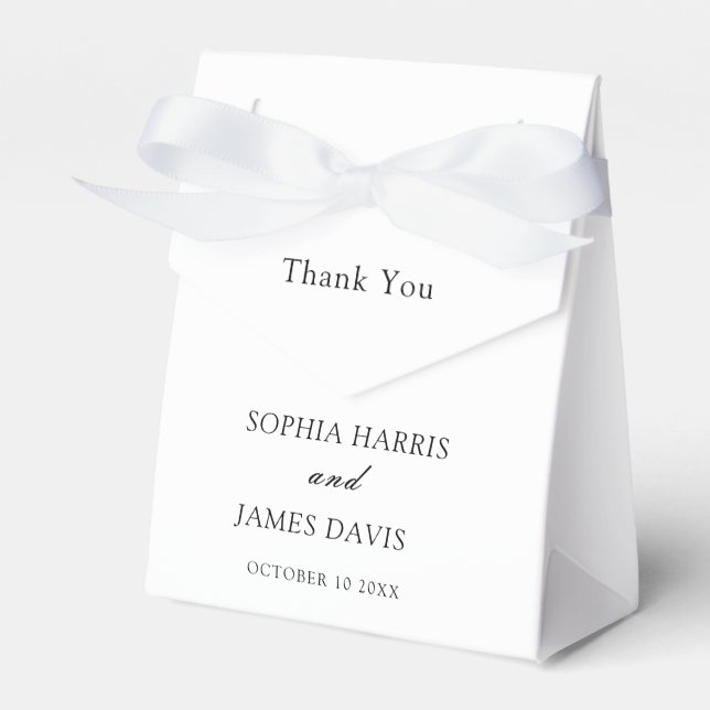 Minimalist White Modern Elegant Wedding  Favor Box (Front Side)