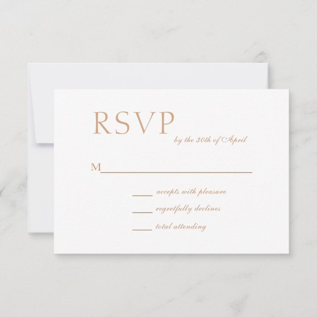 Minimalist White Modern Muslim Wedding RSVP Card (Back)