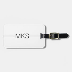 Minimalist White Monogrammed Luggage Tag