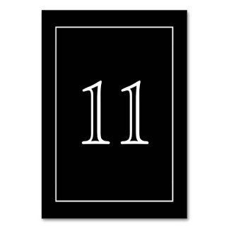 Minimalist White on Black Vertical | Table Number