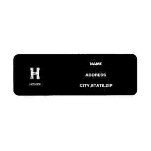 MINIMALIST WHITE ONE LETTER MONOGRAM NAME BLACK