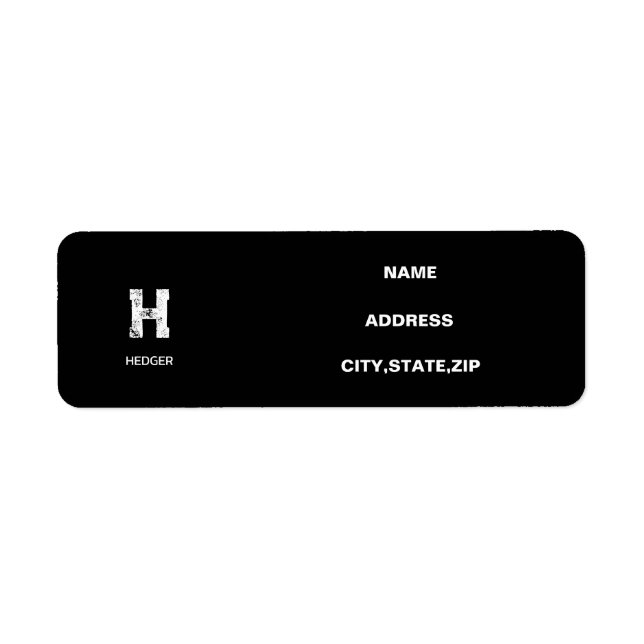 MINIMALIST WHITE ONE LETTER MONOGRAM NAME BLACK (Front)