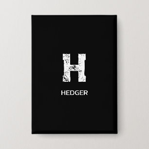 MINIMALIST WHITE ONE LETTER MONOGRAM NAME BLACK