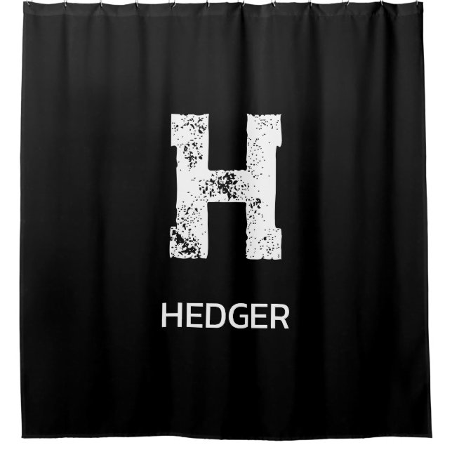 MINIMALIST WHITE ONE LETTER MONOGRAM NAME BLACK  (Front)