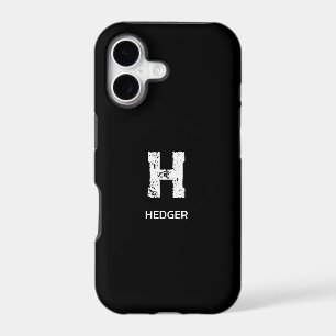 MINIMALIST WHITE ONE LETTER MONOGRAM NAME BLACK