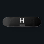 MINIMALIST WHITE ONE LETTER MONOGRAM NAME BLACK  SKATEBOARD<br><div class="desc">THIS IS A SIMPLE,  ONE LETTER MONOGRAM DESIGN,  SUITABLE FOR EVERYONE.YOU CAN CHANGE,  RESIZE OR ADD TEXT AND COLOURS THE WAY YOU LIKE.THANK YOU.</div>