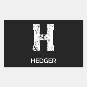 MINIMALIST WHITE ONE LETTER MONOGRAM NAME BLACK STICKER