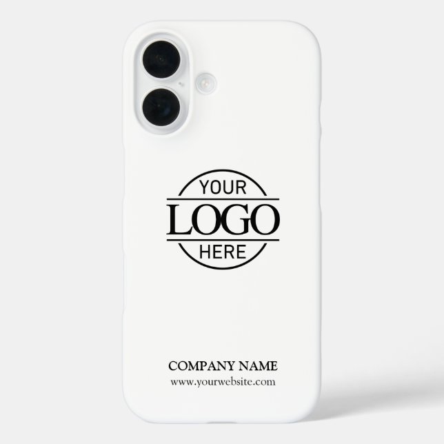 Minimalist White Promotional Company Business Logo Case-Mate iPhone Case (Back)