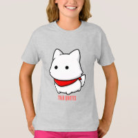 Minimalist White Puppy with Red Bandana