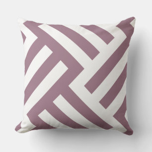 Minimalist White & Red Striped Patterned Throw Pillow
