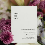 Minimalist White Retro Typewriter Font Wedding Save The Date<br><div class="desc">Minimalist White Retro Typewriter Typography Wedding Save the Date</div>