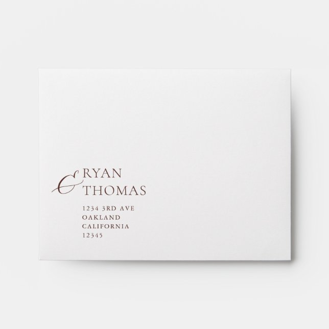 Minimalist White Return Address Wedding RSVP Envel Envelope (Front)