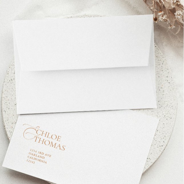Minimalist White Return Address Wedding RSVP Envelope (Creator Uploaded)