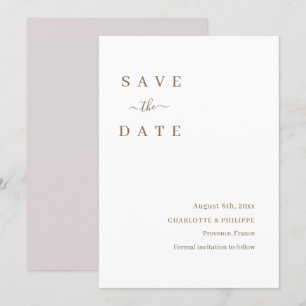 Minimalist White Save The Date Wedding Invitation