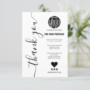 Minimalist White Signature Script Order Thank You