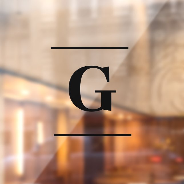 Minimalist white simple monogram window cling (Sheet 2)