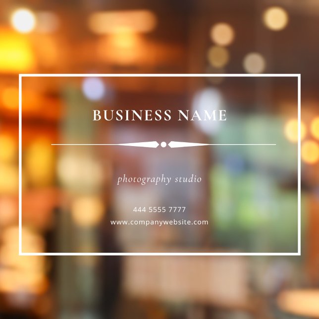 Minimalist White Small Business Name Transparent Window Cling (Minimalist White Small Business Name Transparent Window Cling)