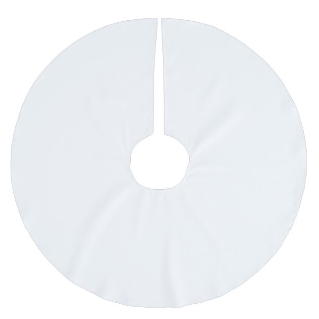 Minimalist white solid plain modern elegant chic brushed polyester tree skirt (Front)