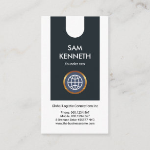 Minimalist White Tab Column Founder CEO Business Card