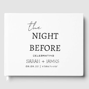 Minimalist White the Night Before Wedding  Guest Book