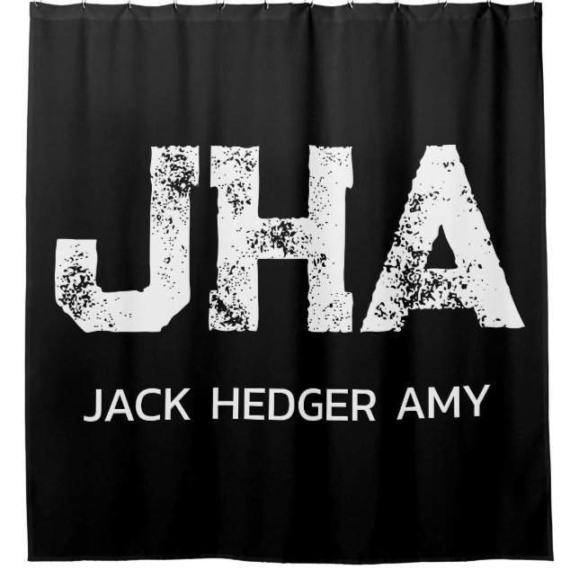 MINIMALIST WHITE THREE LETTER MONOGRAM NAME BLACK  (Front)