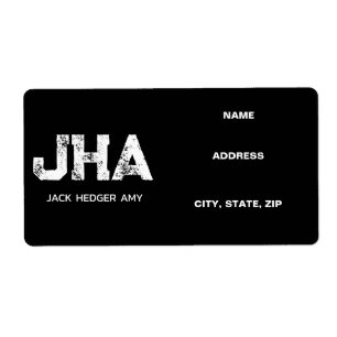 MINIMALIST WHITE THREE LETTER MONOGRAM NAME BLACK