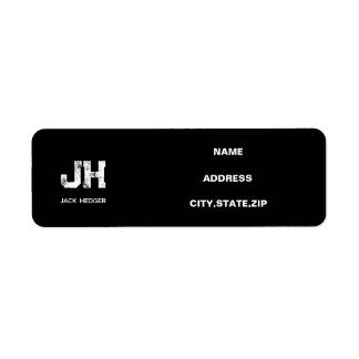 MINIMALIST WHITE TWO LETTER MONOGRAM NAME BLACK