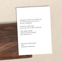Minimalist White Typewriter Typography Wedding