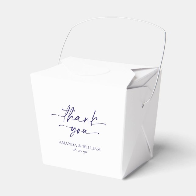 Minimalist white Wedding Favour Box (Front Side)