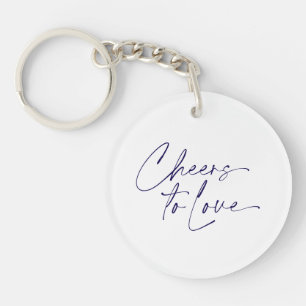 Minimalist White Wedding Keychain Favour