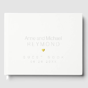 Minimalist White Weddings Guest Book
