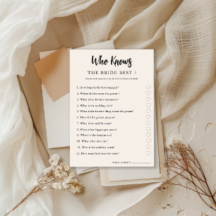 Minimalist Who Knows the Couple Bridal Shower Card