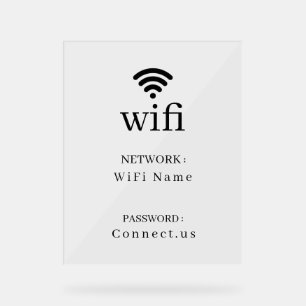 Minimalist Wi-Fi Network Password Display Sign