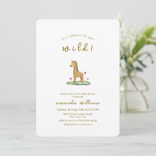 Minimalist Wild Jungle Safari Giraffe Baby Shower  Invitation