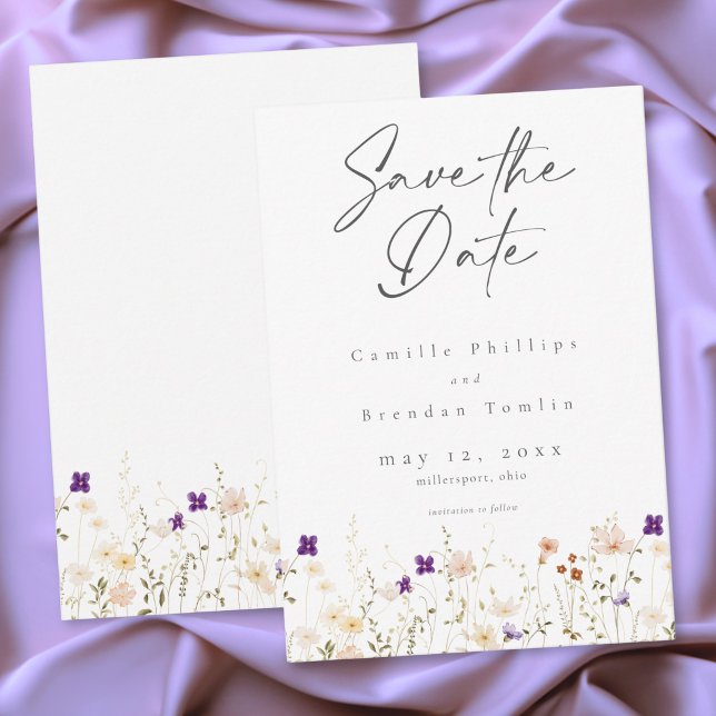 Minimalist Wildflower Botanical Wedding Save The Date (Minimalist Wildflower Botanical Wedding Save The Date)