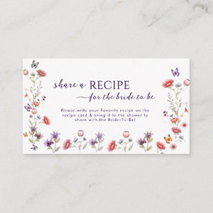 Minimalist Wildflower Recipe Request Card 