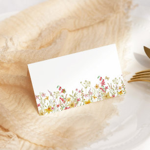 Minimalist wildflower Summer butterfly place card