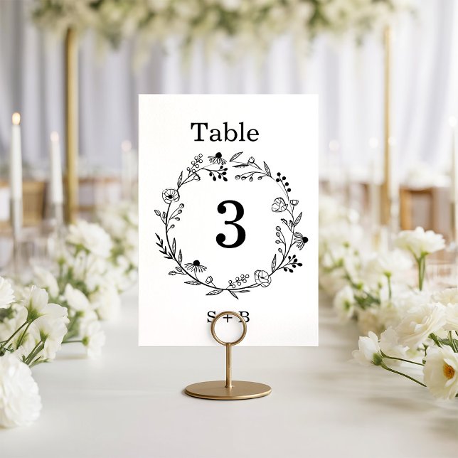 minimalist Wildflower Wreath Folk Rustic Wedding  Invitation (Creator Uploaded)